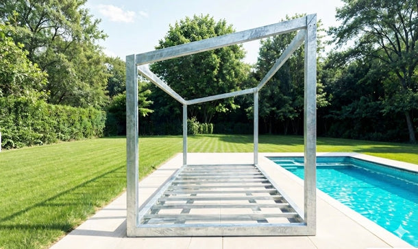 Skillion Roof Container Prefabricated Frame 6x3m Steel Structure – Sle ...